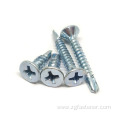 Blue and White Zinc Countersunk Head Drilling Screw